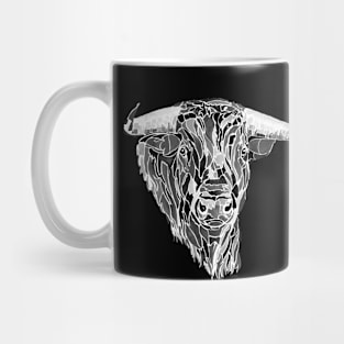 Corrida bull in black and white Mug